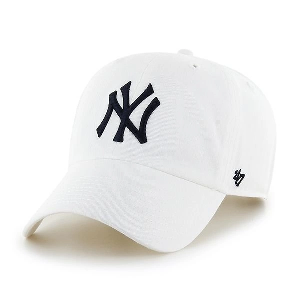 Czapka 47 Brand MLB New York Yankees '47 CLEAN UP biała