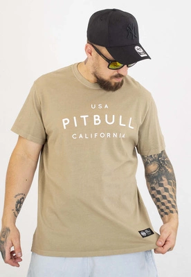 T-shirt Pit Bull Slim 190 USA Cal ultra light sand