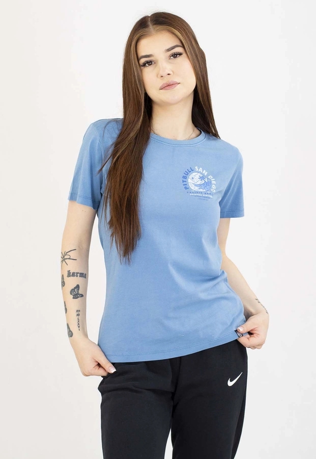 T-Shirt Pit Bull Planet Surf 190 washed blue