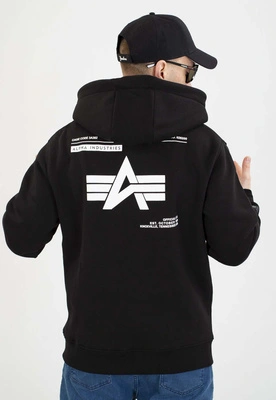 Bluza Alpha Industries Z Kapturem Label Backprint 258333 czarna