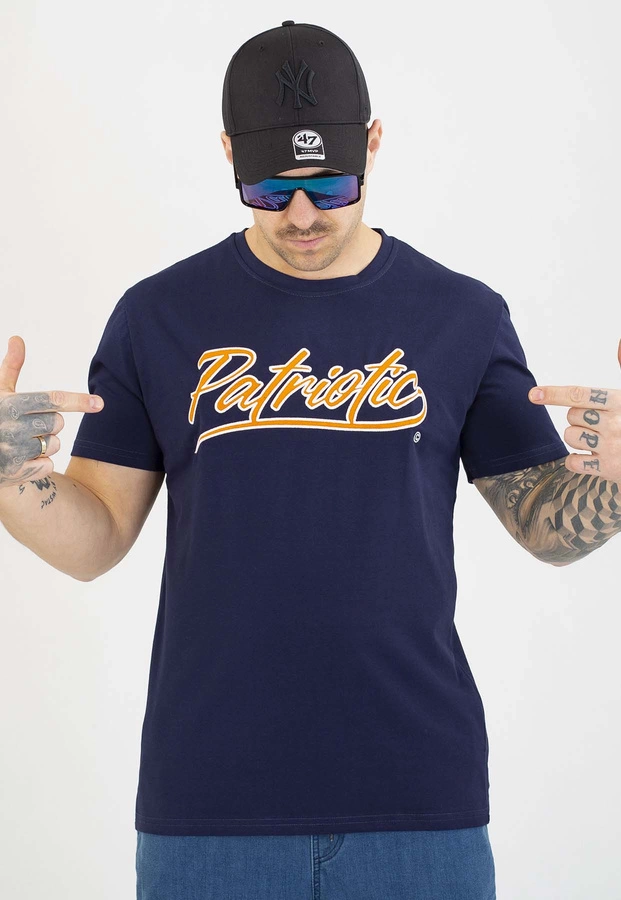 T-shirt Patriotic Retro Script granatowy