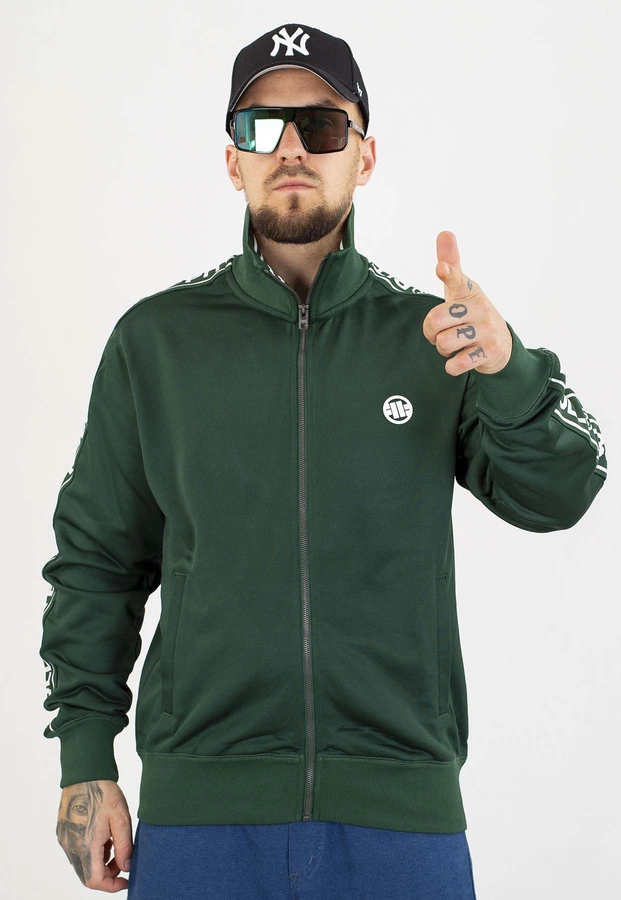 Bluza Pit Bull Bez Kaptura Zip Tape Logo bottle green