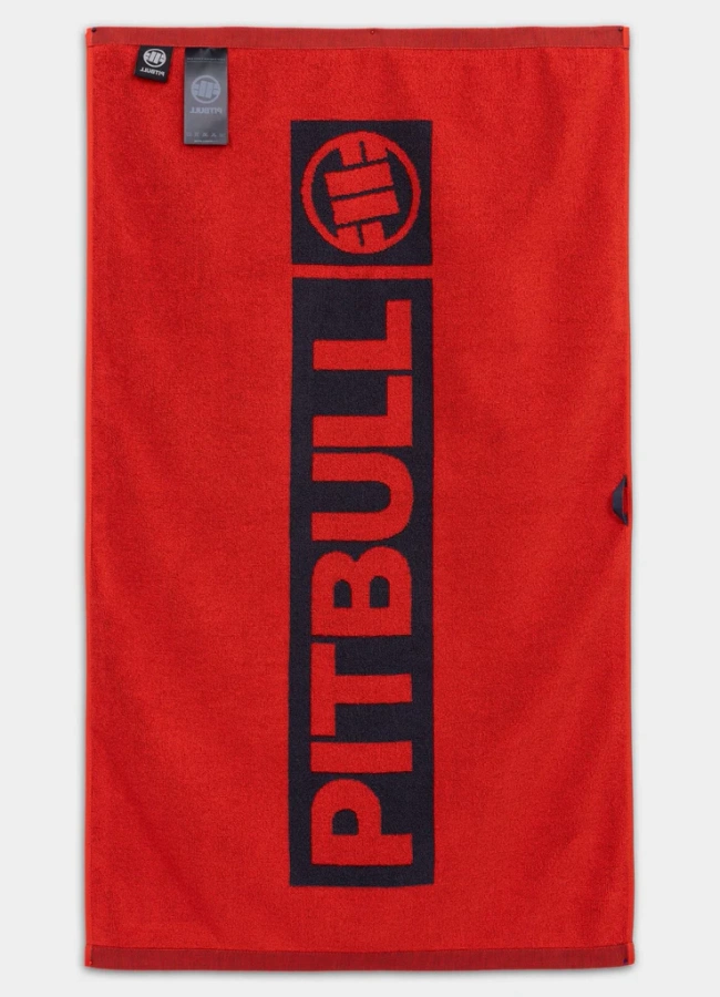 Ręcznik Pit Bull Jacquard Gym Hilltop czarno czerwony