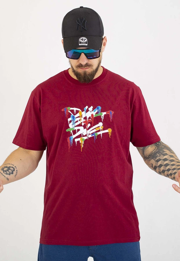 T-shirt Diil Die Splash bordowy