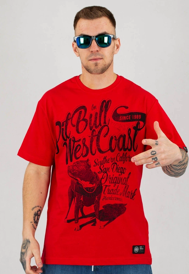 T-shirt Pit Bull Doggy czerwony