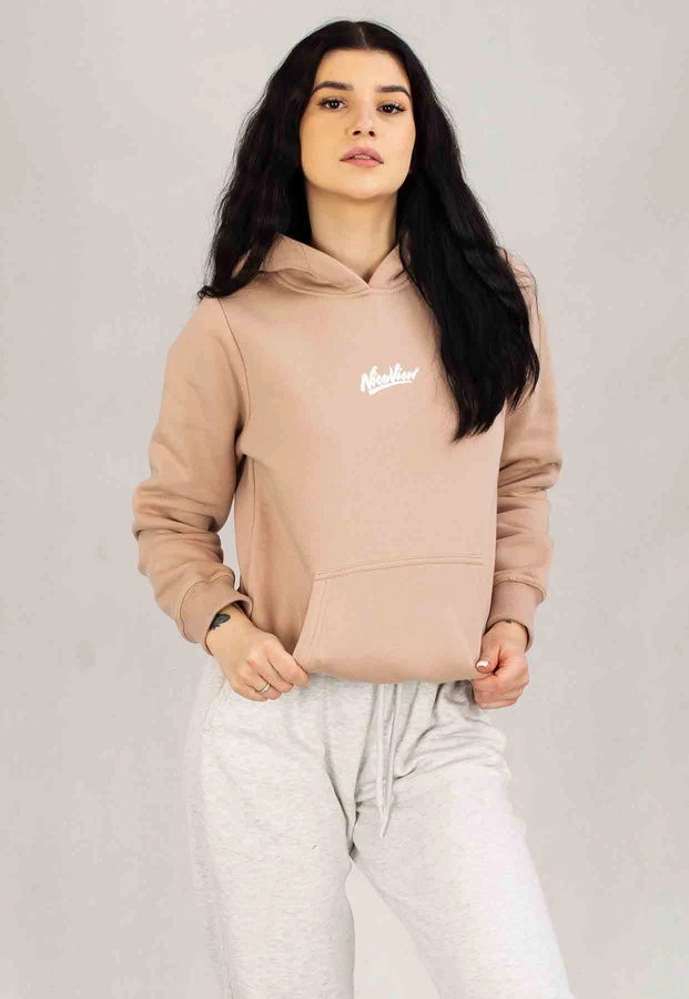 Bluza Nice View Brand Z Kapturem Small beżowa