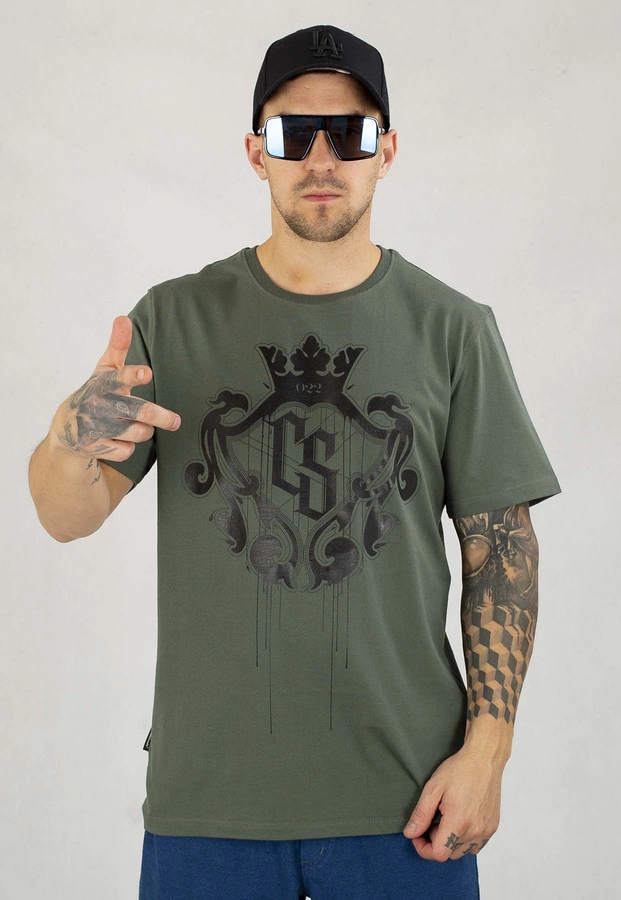 T-shirt Ciemna Strefa CS Duży Herb khaki