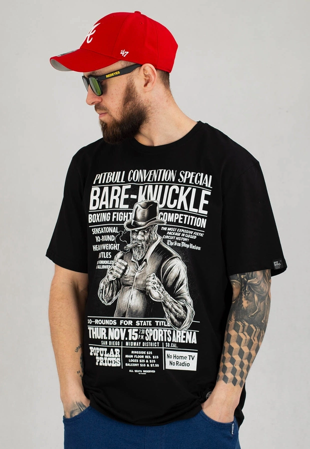 T-shirt Pit Bull Middle Bare Knuckle czarny