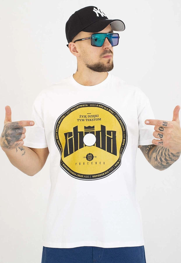 T-shirt Chada Żyję Dzięki Tym Tekstom biały