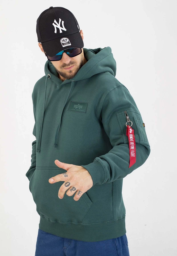 Bluza Alpha Industries Z Kapturem Back Print 178318 zielona