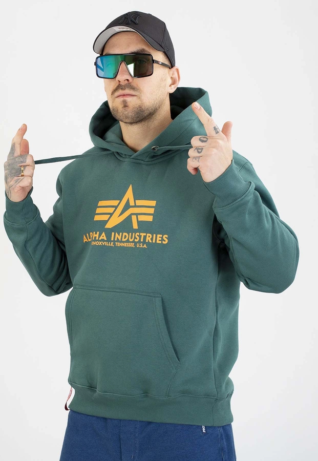 Bluza Alpha Industries Z Kapturem Basic 178312 zielona
