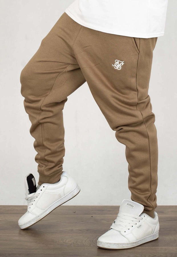 Dresy SikSilk Essentials Joggers brązowe