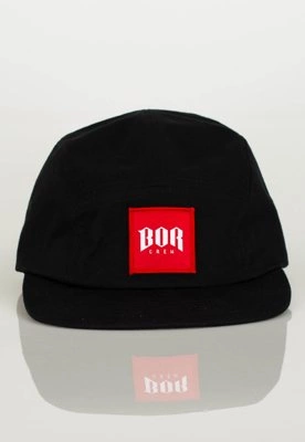 Czapka 5 Panel B.O.R. Biuro Ochrony Rapu Kwadrat czarna