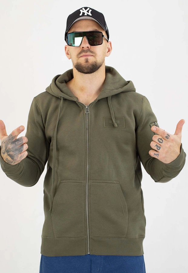Bluza Alpha Industries ZIP Z Kapturem Back Print 128342 oliwkowa