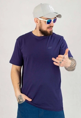 T-shirt 4F Regular M1154 granatowy