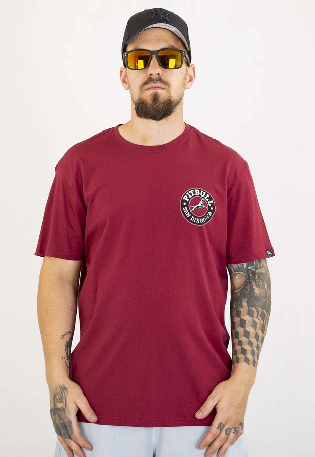 T-shirt Pit Bull San Diego Ca Black 170 burgundy