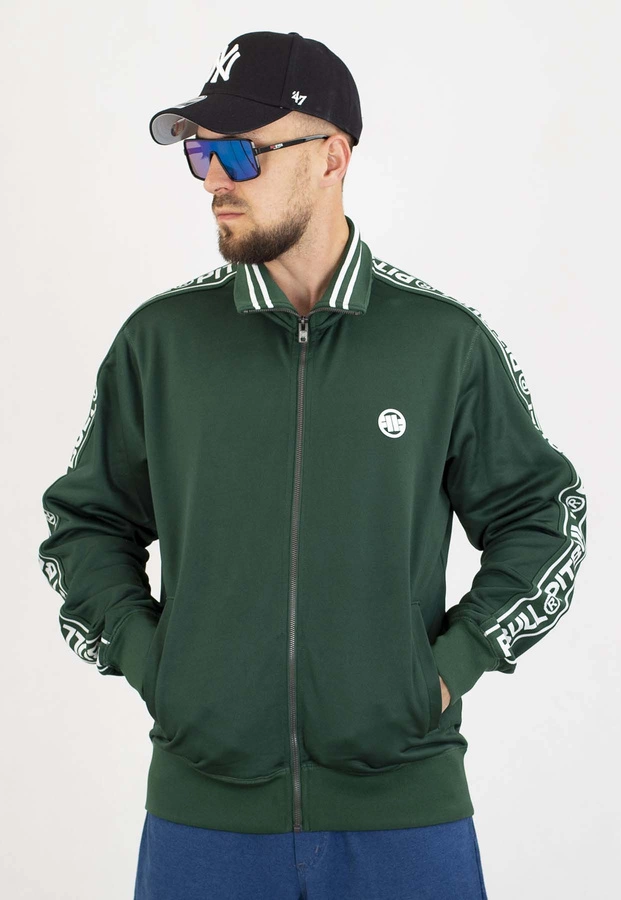 Bluza Pit Bull Bez Kaptura Zip Tape Logo bottle green