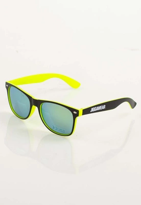 Okulary Jigga Wear Name Contrast Wayfarer Black Lime Green Mirror