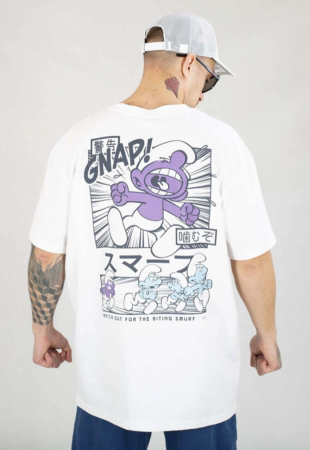 T-shirt Smerfy Baggy Comic biały