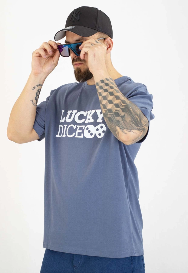 T-shirt Lucky Dice Baggy LD Classic ciemno niebieski
