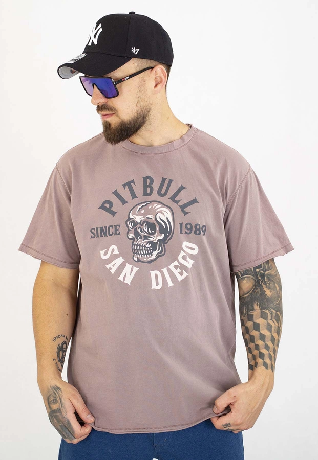T-shirt Pit Bull Skull Logo 190 dusty burgundy
