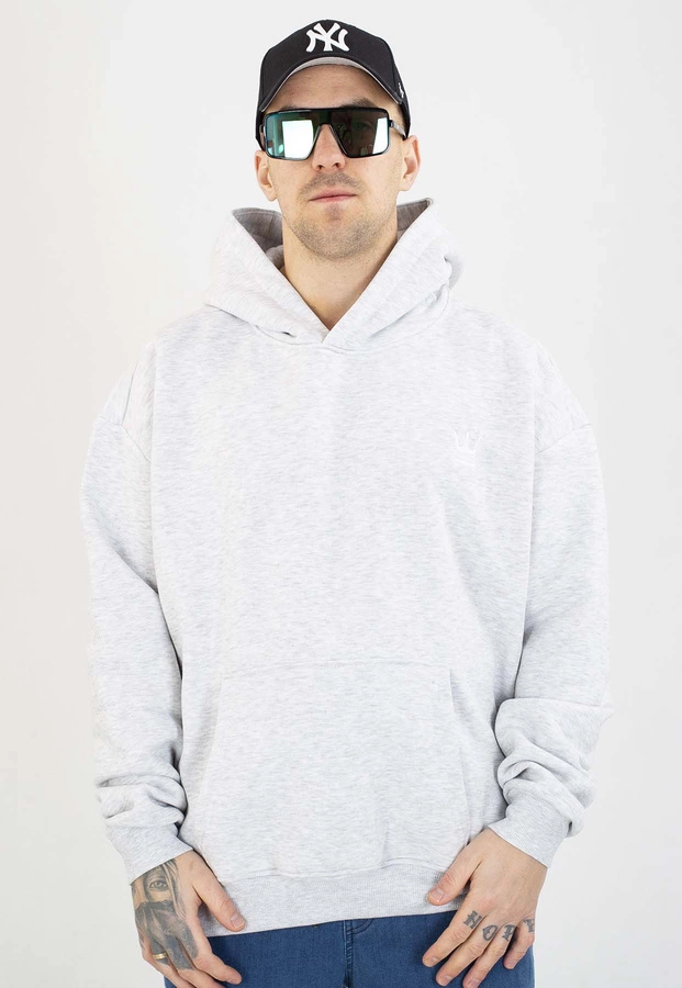 Bluza Jigga Wear Z Kapturem Oversize Crown szaro biała