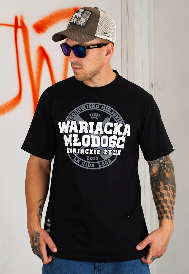 T-shirt Środowisko Miejskie Wariacka Młodość czarny