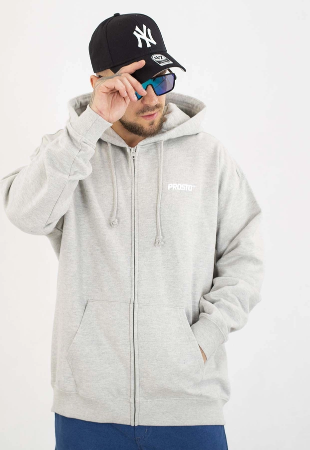 Bluza Prosto Z kapturem ZIP Logo szara