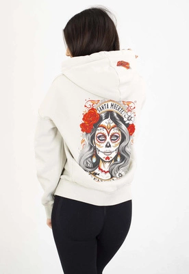 Bluza Pit Bull Z Kapturem ZIP Santa Muerte white stone