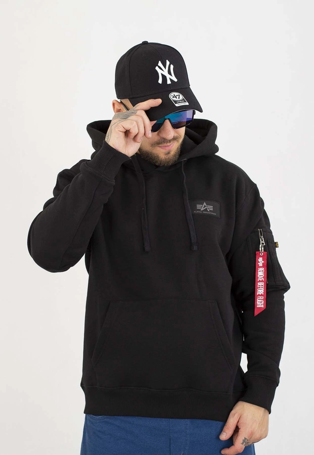 Bluza Alpha Industries Z Kapturem Back Print 178318 czarna