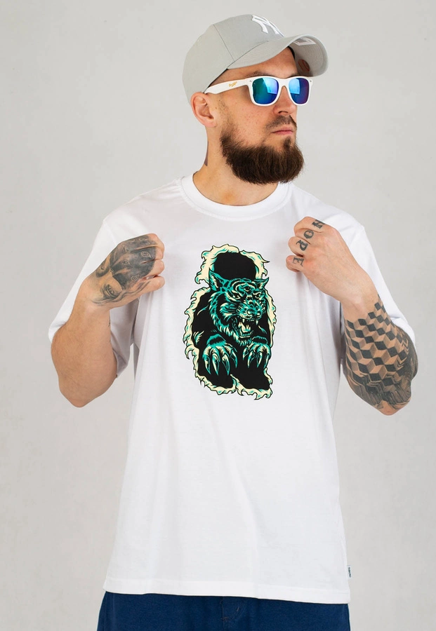 T-shirt Tabasko Tiger biały