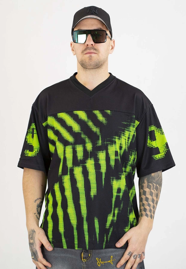 T-shirt Stoprocent Jersey Bullet czarno zielony