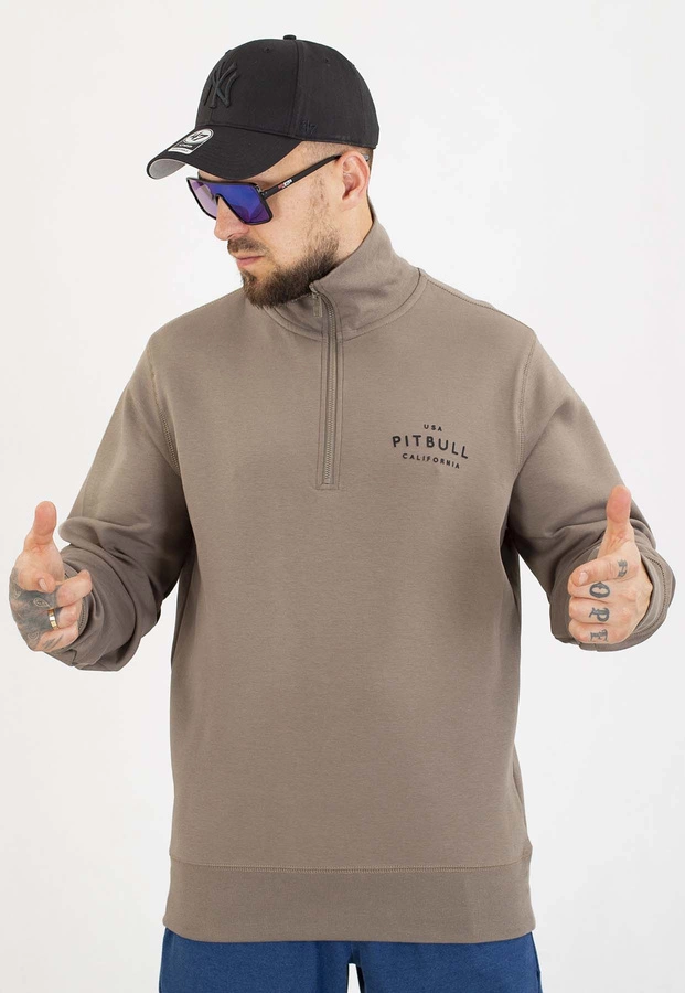 Bluza Pit Bull Bez Kaptura Half Zip Sampson taupe