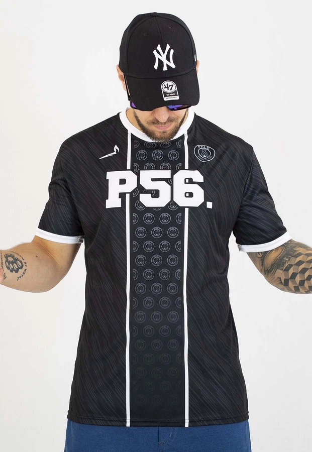 T-shirt Dudek P56 Palę Sobie Grass Football czarno biały