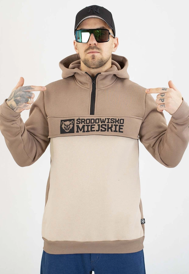 Bluza Środowisko Miejskie Z Kapturem Essential Bear beżowa kremowa