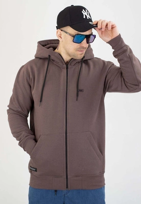 Bluza Elade Zip Z Kapturem Patch brązowa