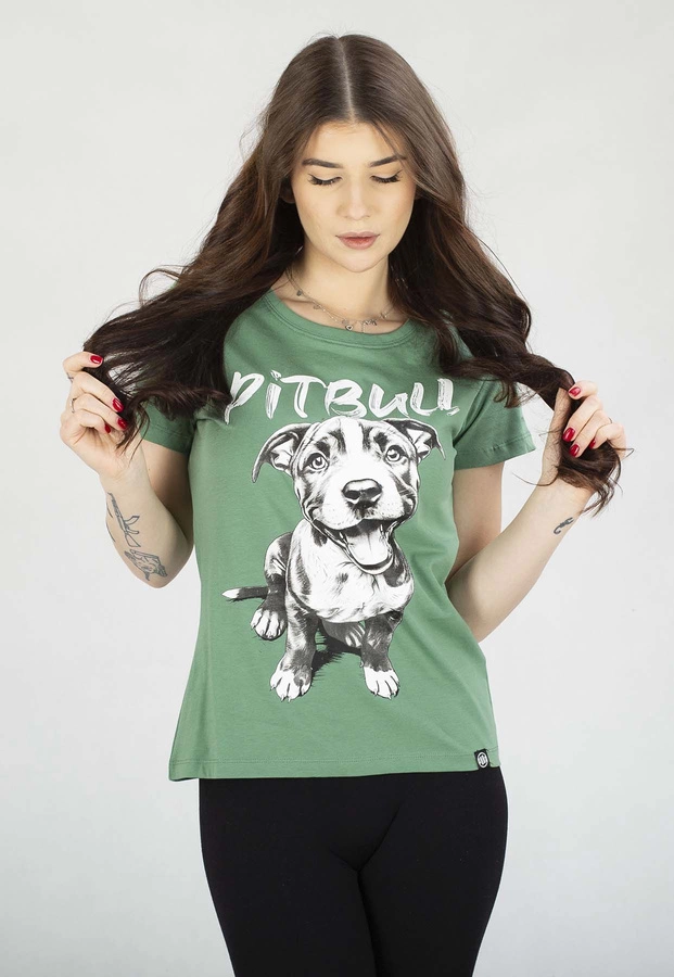 T-Shirt Pit Bull Slim Fit Puppy miętowy