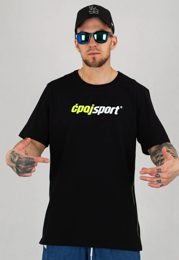 T-shirt Stoprocent Regular Ćpaj Sport czarny