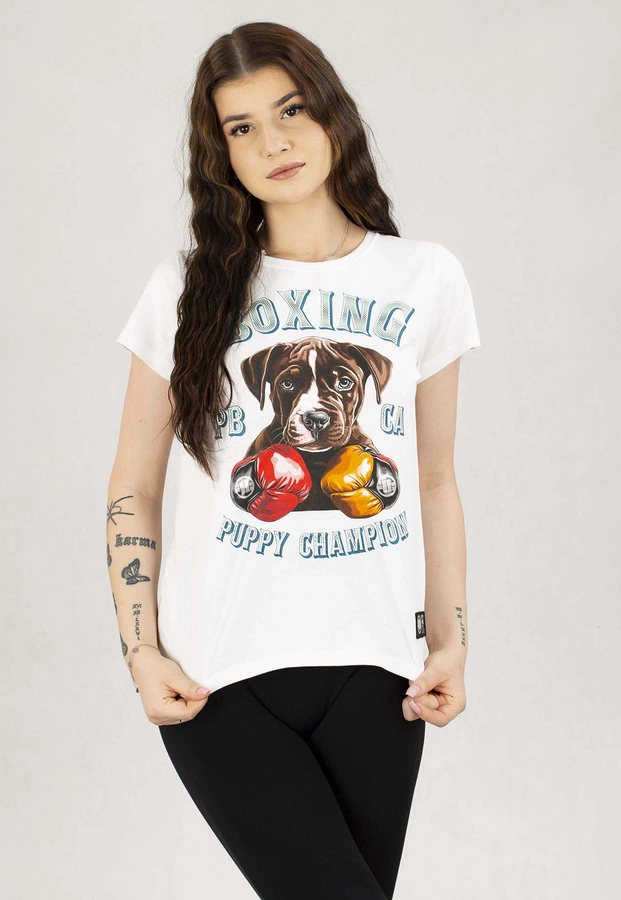 T-Shirt Pit Bull Lil'Champ biały