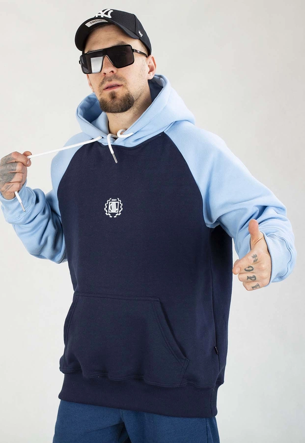 Bluza Diil Z Kapturem Reglan granatowo błękitna