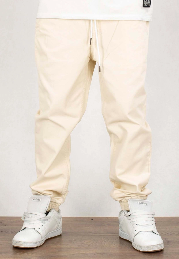 Spodnie Mass Jogger Pants Tapered Fit Signature 2.0 kremowe