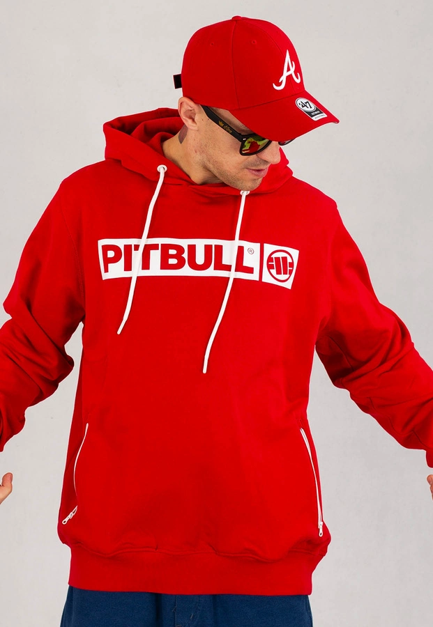 Bluza Pit Bull Z Kapturem Terry Group Hilltop czerwona
