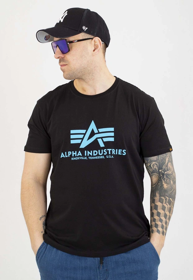T-shirt Alpha Industries Basic 100501 czarno niebieski