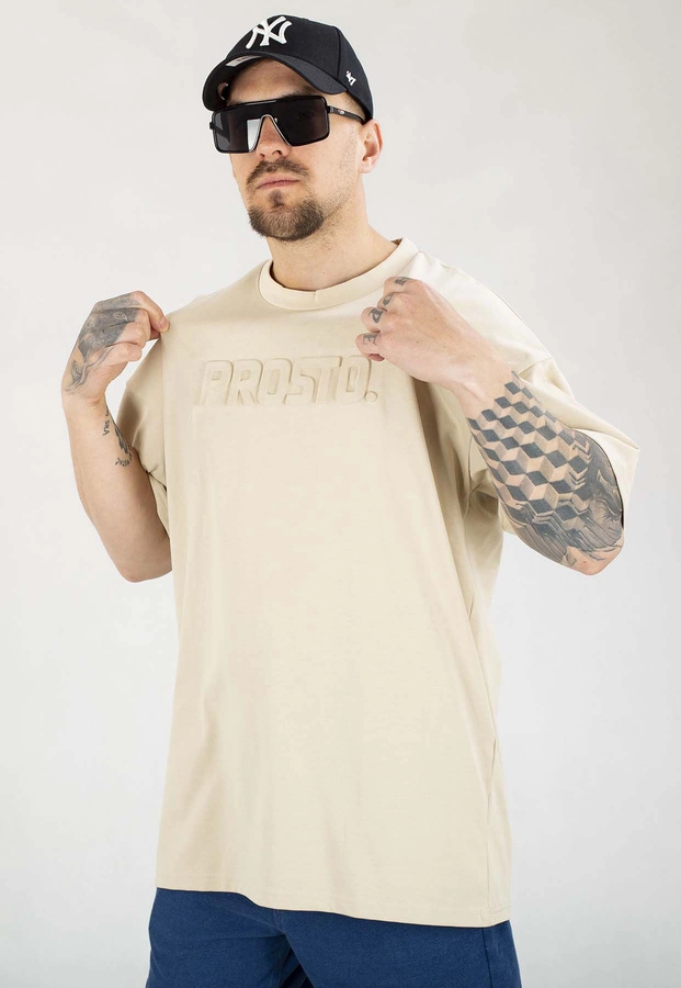 T-shirt Prosto Baggy Zont beżowy