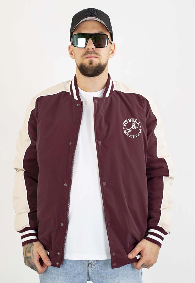 Kurtka Pit Bull Przejściowa Manolito Baseball burgundy