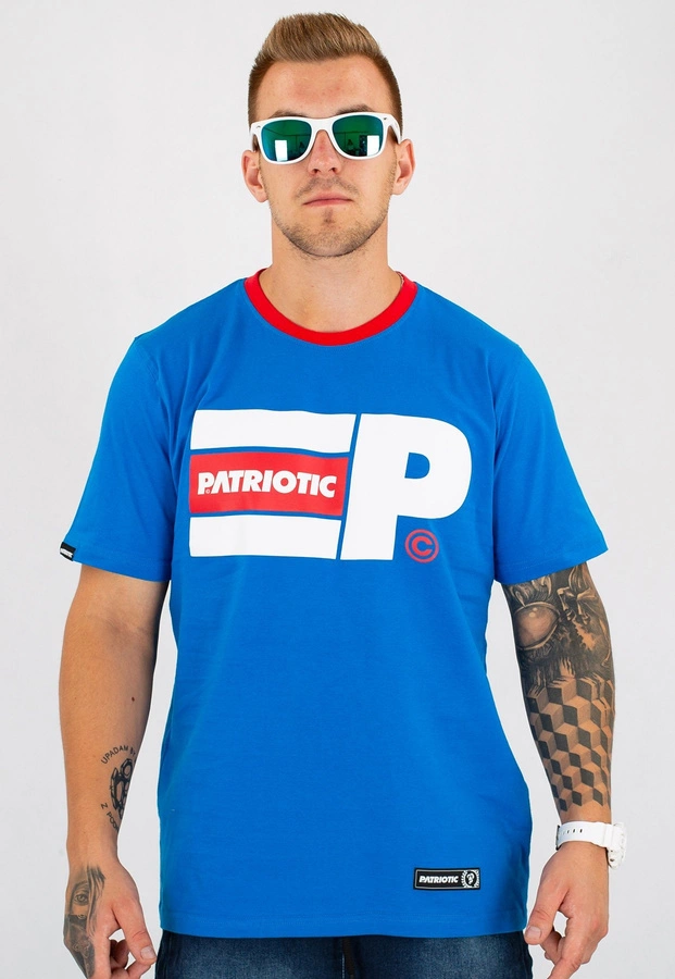 T-shirt Patriotic Big Flag niebieski