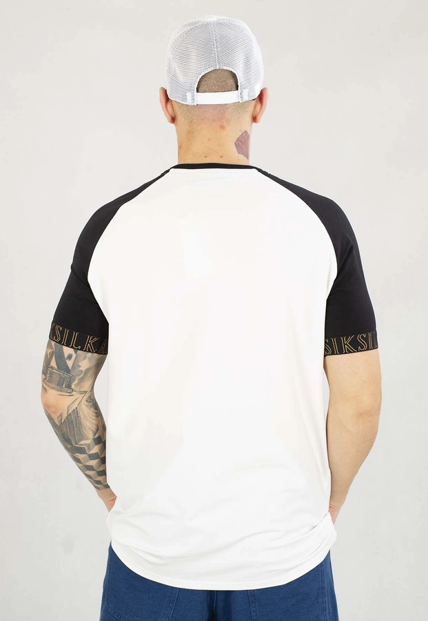 T-shirt SikSilk Tech SS-26771 biało czarny