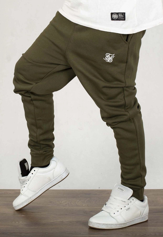 Dresy SikSilk Essentials Cuffed Joggers SS-24862 khaki