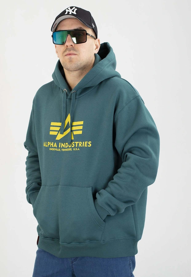 Bluza Alpha Industries Z Kapturem Basic 1783112 zielona
