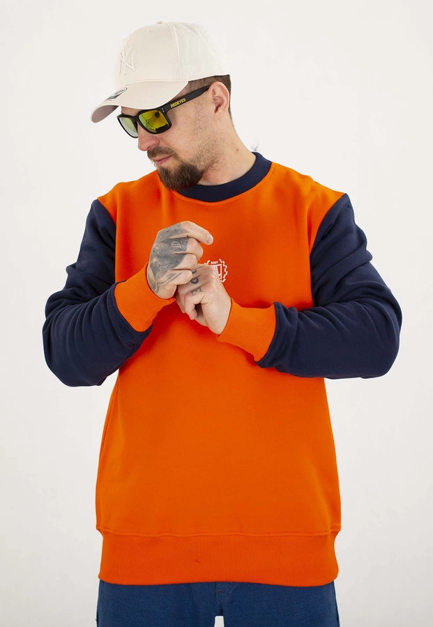 Bluza Diil Bez Kaptura Small Double pomarańczowo granatowa